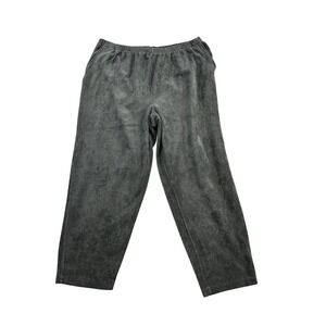 Lands End Womens Grey Fleece Lounge Pants Elastic Waist Size XXL